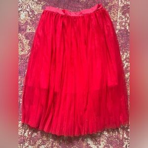 Eloquii Red Pleated Midi Skirt for Cocktail